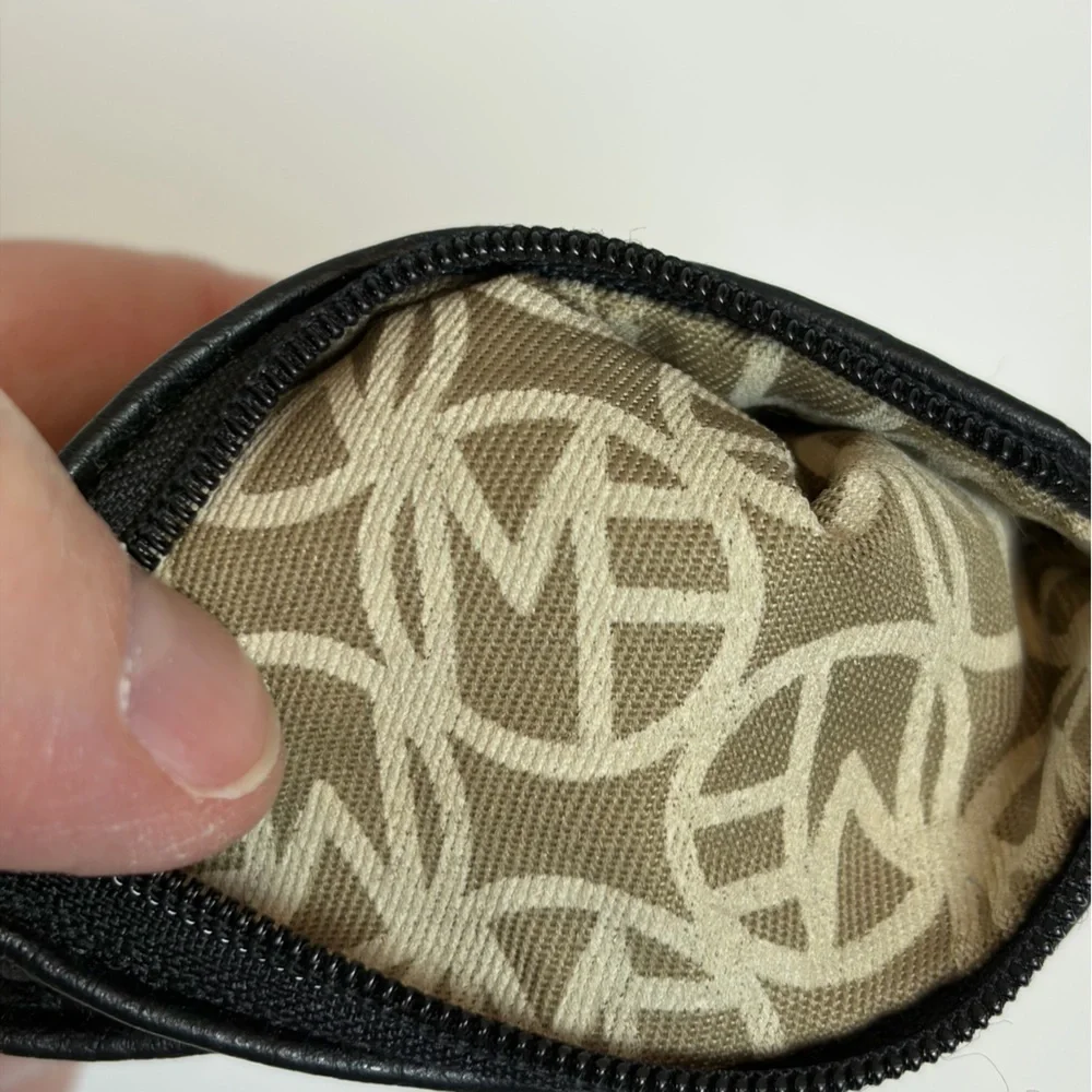 Marc Fisher Black Leather Zip Wristlet / Wallet Pouch